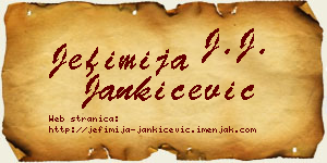 Jefimija Jankićević vizit kartica